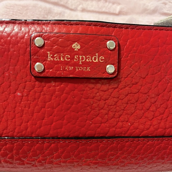 Kate Spade New York Red Pebbled Leather Wallet (GUC) - Picture 3 of 12